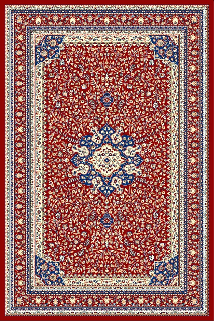 Full classic blue traditional carpet design