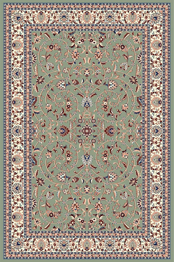 Full traditional sage floral carpet design
